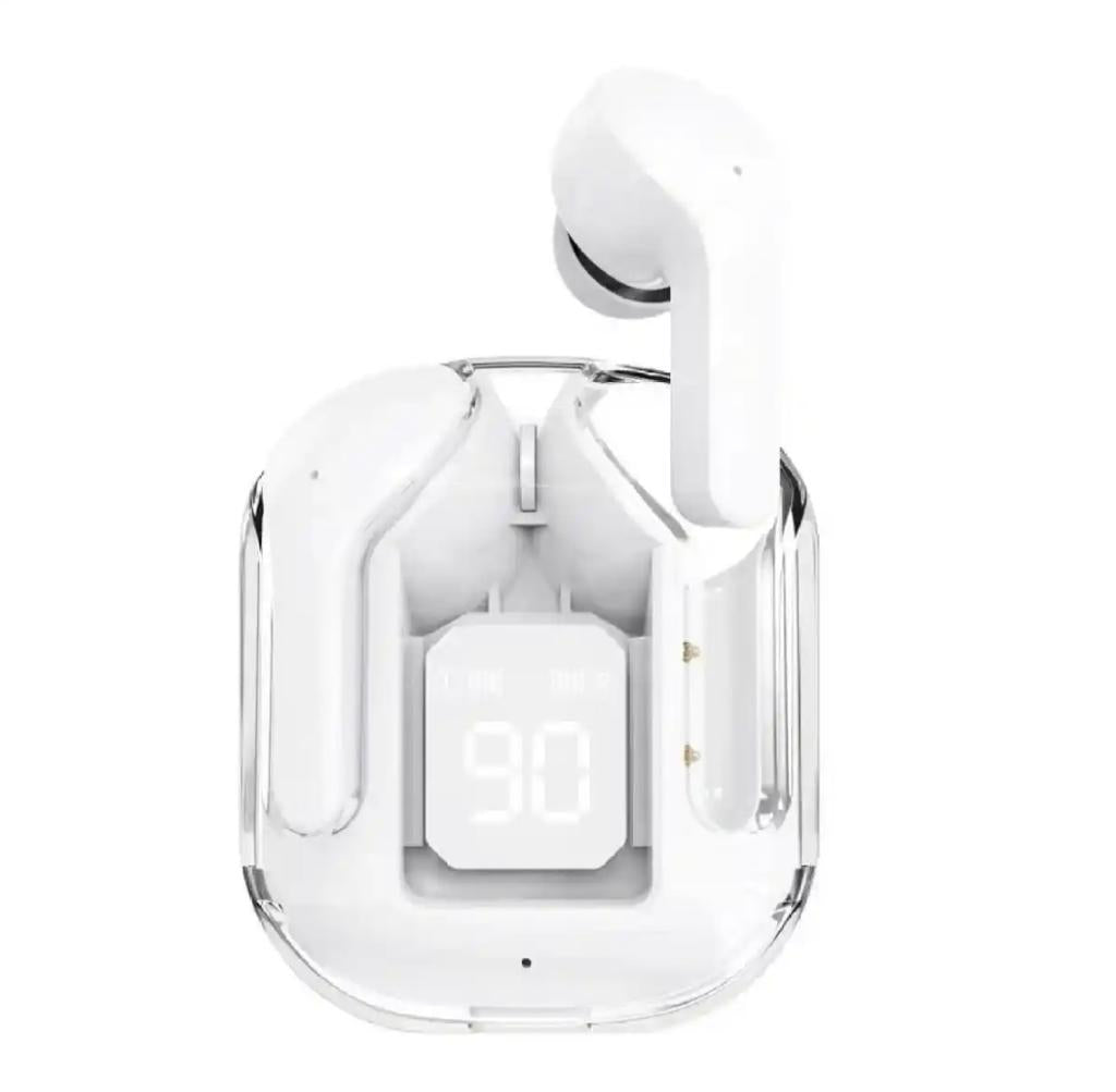 Air31 TWS Wireless Earbuds – Crystal Clear Transparent Shell Earphones with LED Digital Power Display and Bluetooth V5.3 - Random Color