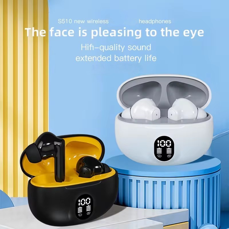 Professional Display Stereo 895B Wireless Bluetooth Earbuds With Mic LED Display Type C Fast Charging For Android IPhone (Without Box Random Color)