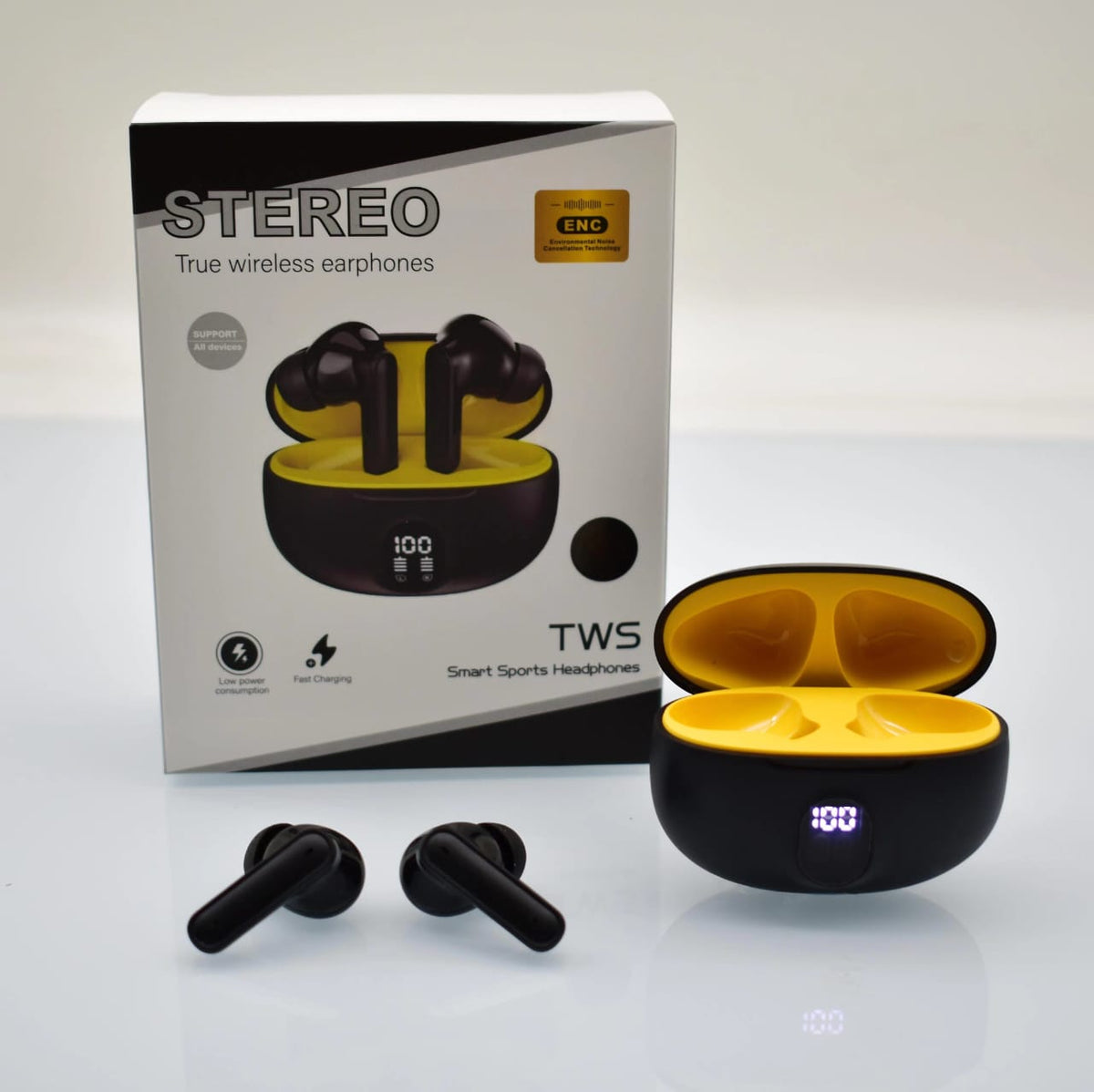 Professional Display Stereo 895B Wireless Bluetooth Earbuds With Mic LED Display Type C Fast Charging For Android IPhone (Without Box Random Color)
